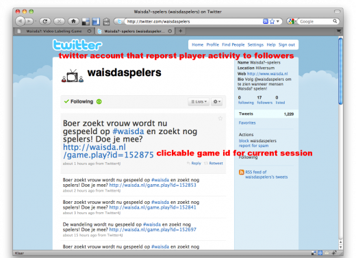 Waisda? Twitter Account for Notifications