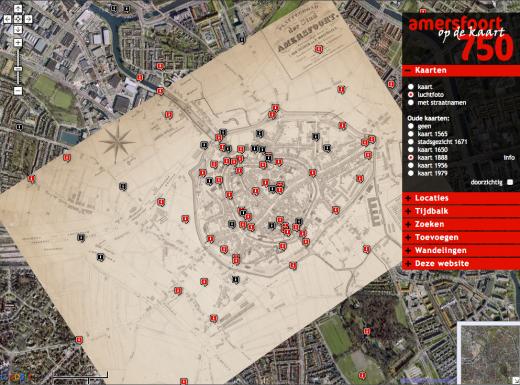Amersfoort op de Kaart - Map overlay 1888