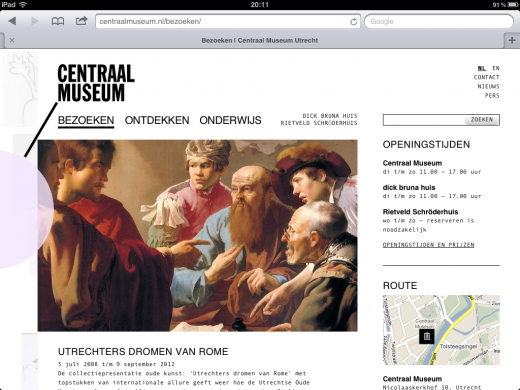 Centraal Museum tablet interface 1