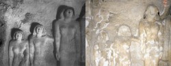 MFA Archival Photograph of the Tomb of Meresankh III in 1927 and the same view in 1999.