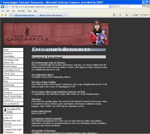 Ganandagan Education Page
