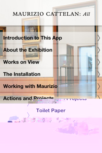 Guggenheim App - Maurizio Cattelan: All (home screenshot) 