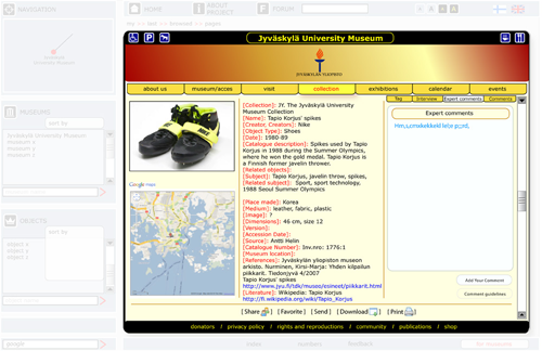Laine-Zamojska, M., Virtual Museum and Small Museums: ViMuseo.fi Project: Figure 2 Laine-Zamojska, M., Virtual Museum and Small Museums: ViMuseo.fi Project: Figure 2