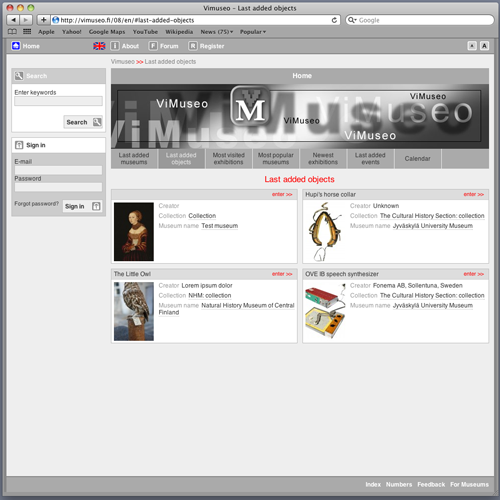 Laine-Zamojska, M., Virtual Museum and Small Museums: ViMuseo.fi Project: Figure 7 Laine-Zamojska, M., Virtual Museum and Small Museums: ViMuseo.fi Project: Figure 7