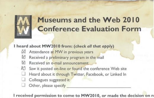 MW2010 Evaluation Form