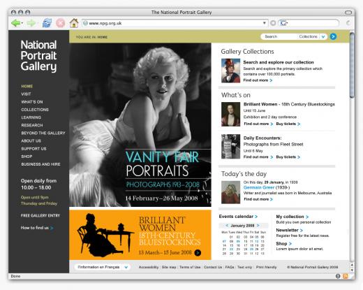 National Portrait Gallery homepage