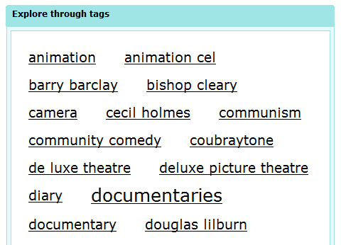 NZMuseums, individual museum tag cloud