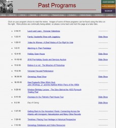 Windsor Historical Society Past Programs
