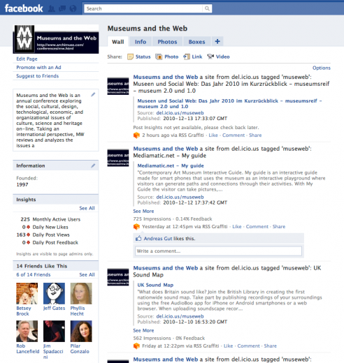 Museums and the Web on Facebook