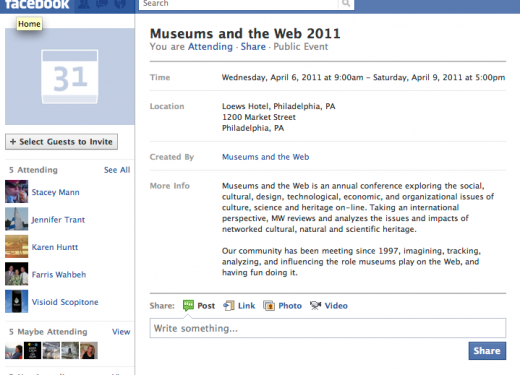 Museums and the Web 2011 on Facebook