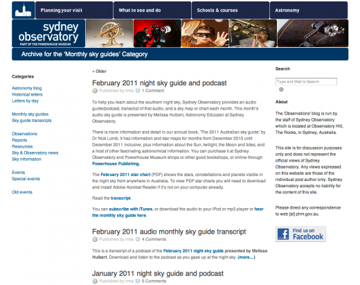 Sydney Observatory Night Sky Podcast