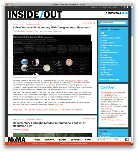 INSIDE/OUT: A MoMA/P.S.1 Blog