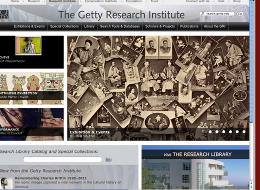 Getty Research Institute home page