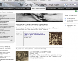 Getty Research Institute - Research Guides and Bibliographies Getty Research Institute - Research Guides and Bibliographies