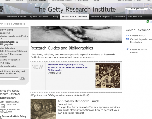 Getty Research Institute - Research Guides and Bibliographies Getty Research Institute - Research Guides and Bibliographies
