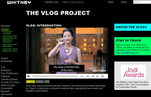 Whitney Vlog Project Homepage