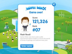 Screen shot of WaterWorx ipad game, Powerhouse Museum