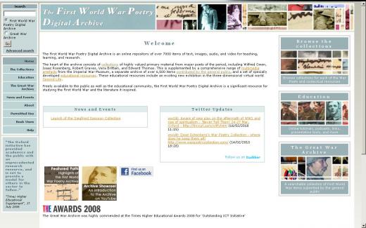 First World War Poetry Digital Archive home page