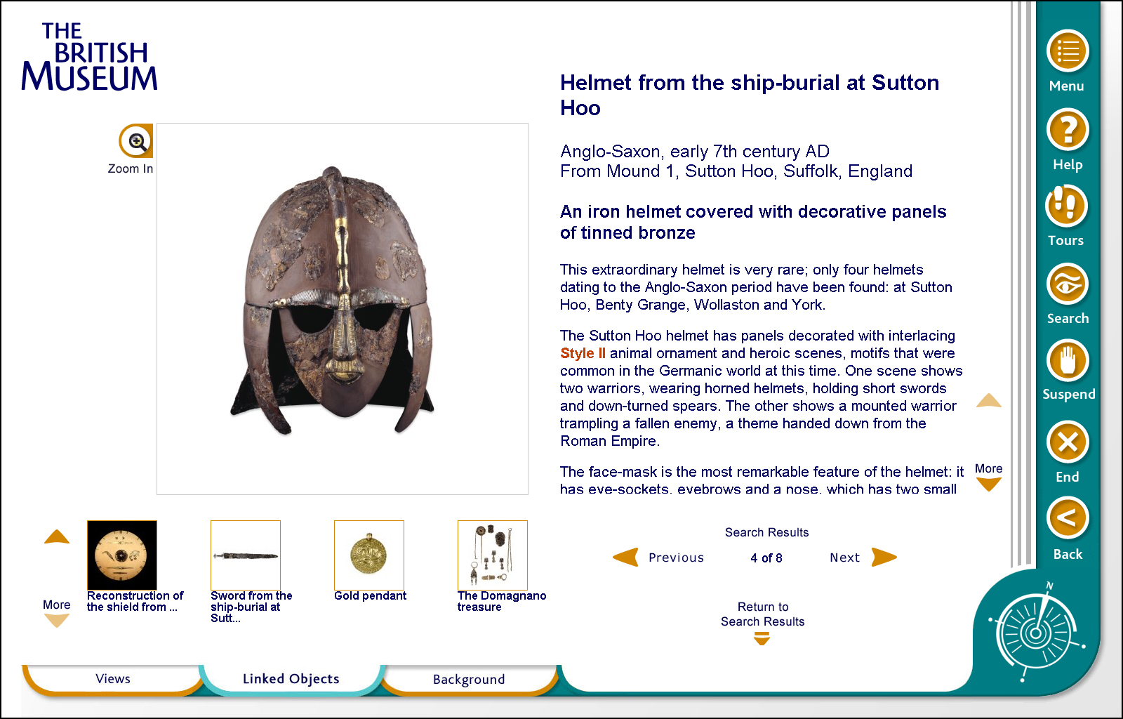 Fig.1: An object record from the touchscreen version of COMPASS.